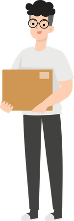 Man Delivering Parcels  Illustration