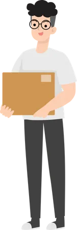 Man Delivering Parcels  Illustration