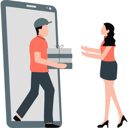 Man delivery online  Illustration