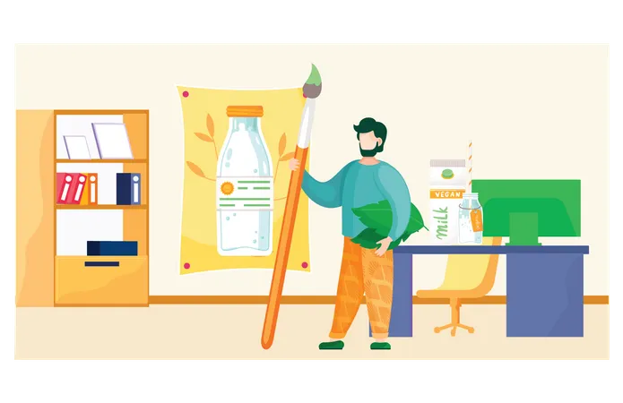 Man design milk product poster  Illustration