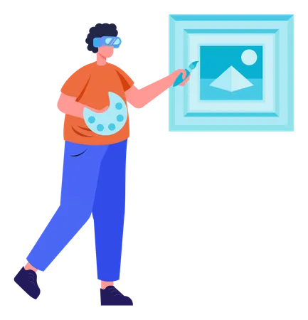 VIRTUAL REALITY Illustration You Can Use It For Websites And For Different Mobile Application Illustration