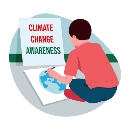 Man designing Protest signs  Illustration