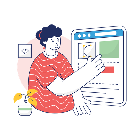 Man Designing Website Layout  Illustration