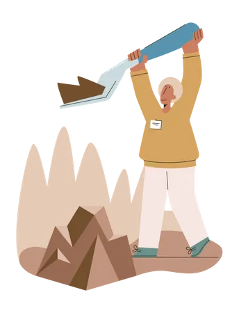 Man digging soil  Illustration