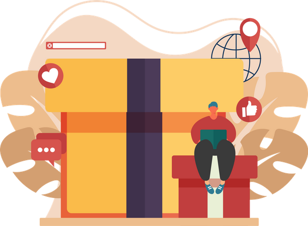 Man do gift shopping  Illustration