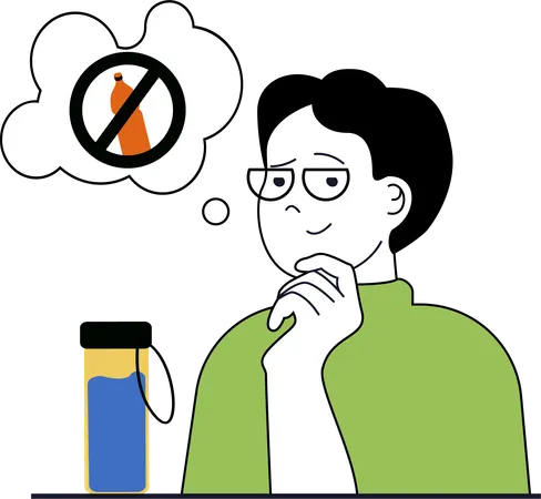 Man Do Not Use Plastic Bottle  Illustration
