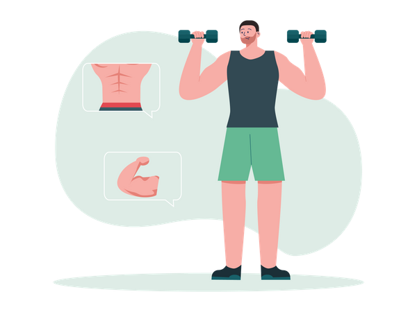 Man doing abs workout  Illustration