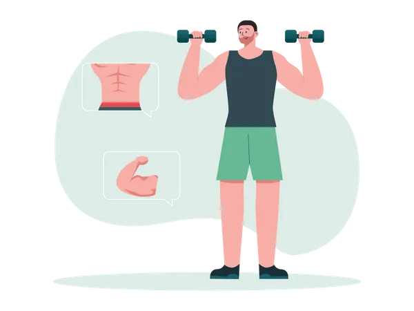 Man doing abs workout  Illustration