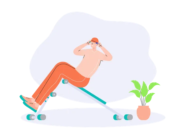 Man doing abs workout  Illustration