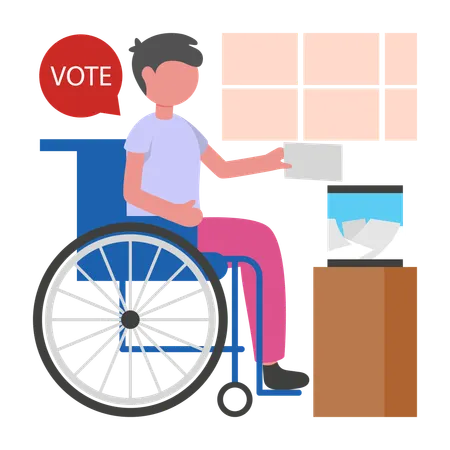 Man doing Accessible Voting  Illustration