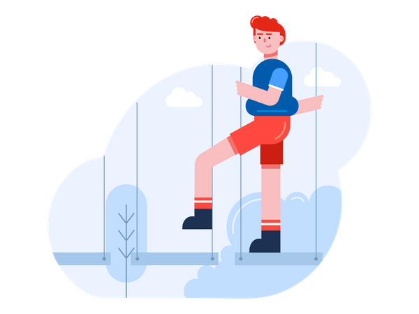 Man doing Adventure activities  Illustration