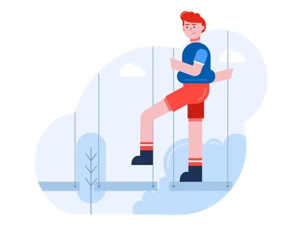 Man doing Adventure activities  Illustration