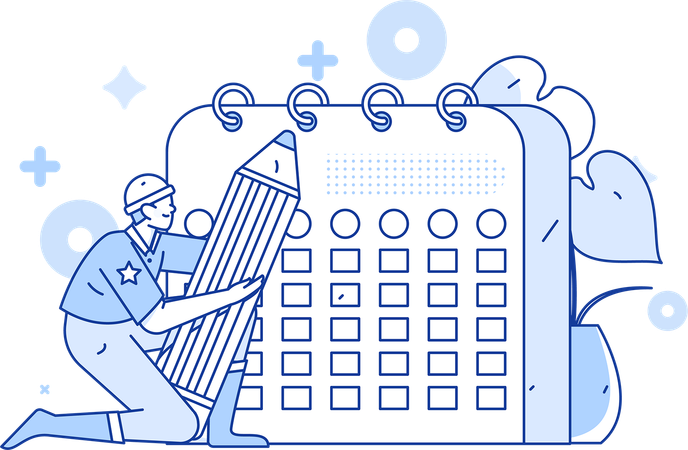 Man doing agenda organization  Illustration