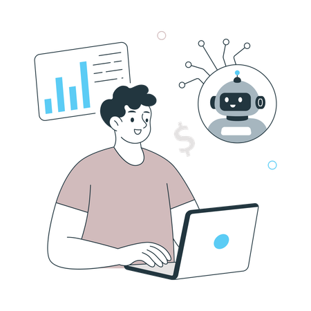 Man doing Ai Analysis  Illustration