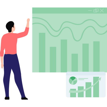 Man doing analysis  Illustration