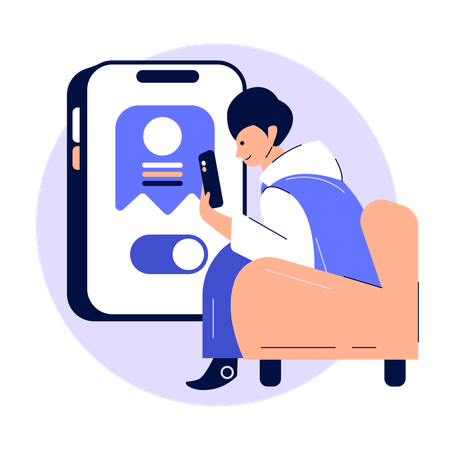 Man doing Auto Debit  Illustration
