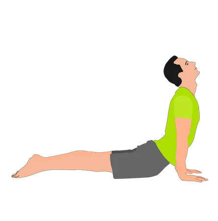 Man doing back stretching Illustration
