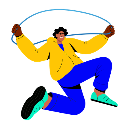 Man doing band exercise  Illustration