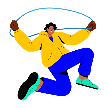Man doing band exercise  Illustration