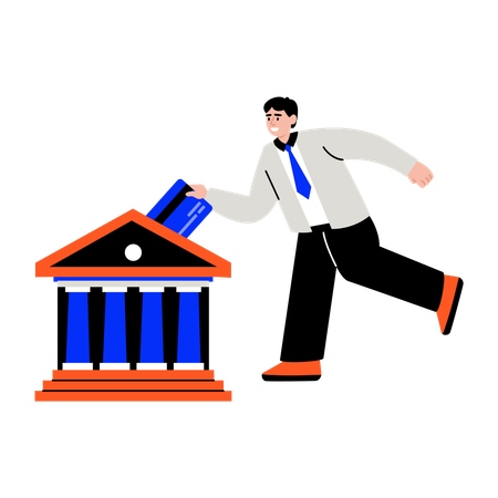 Man doing bank payment using card  Illustration