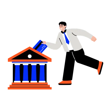 Man doing bank payment using card  Illustration