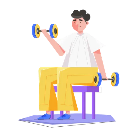 Man doing Bicep Training  Illustration