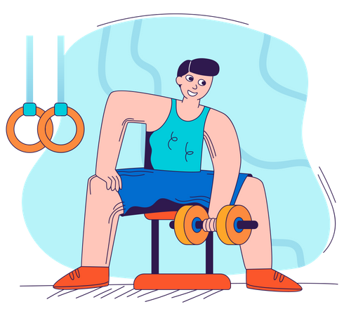 Man doing biceps exercise Illustration
