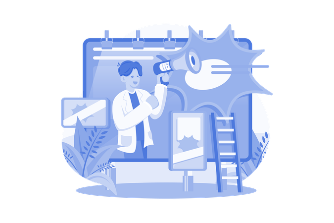 Man doing billboard advertisement  Illustration