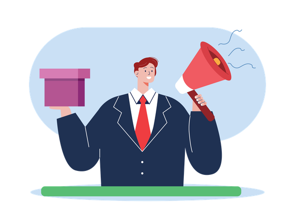 Man doing Black Friday shopping  Illustration