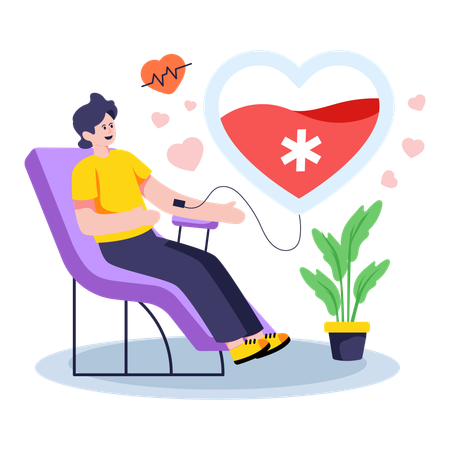 Man doing Blood Donation  Illustration