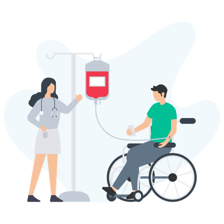 Man doing blood donation  Illustration