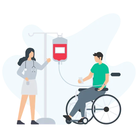 Man doing blood donation  Illustration