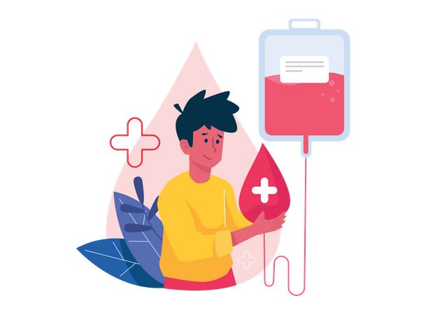 Man Doing Blood donation  Illustration
