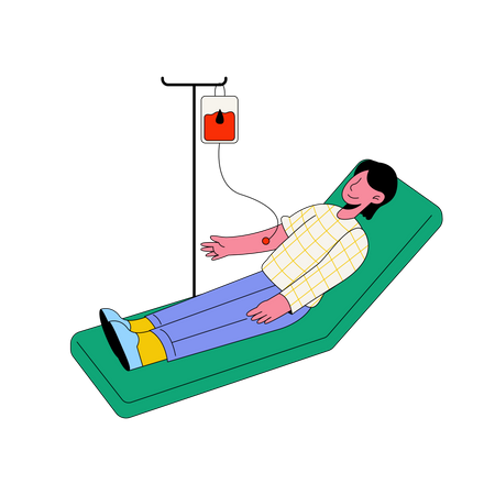 Man Doing Blood Donation  Illustration