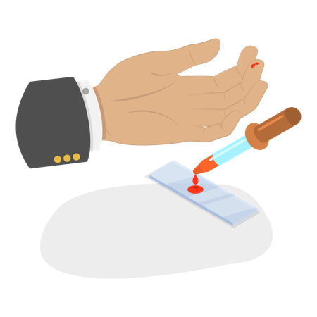 Man doing blood test  Illustration