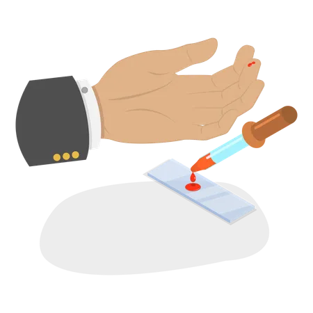 Man doing blood test  Illustration