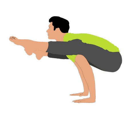 Man doing body balance Illustration