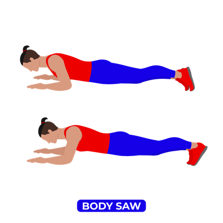 Man Doing Body Saw Exercise  Illustration