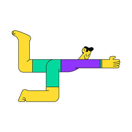 Man doing body stretching Illustration