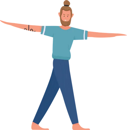 Man doing body stretching  Illustration