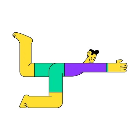 Man doing body stretching  Illustration