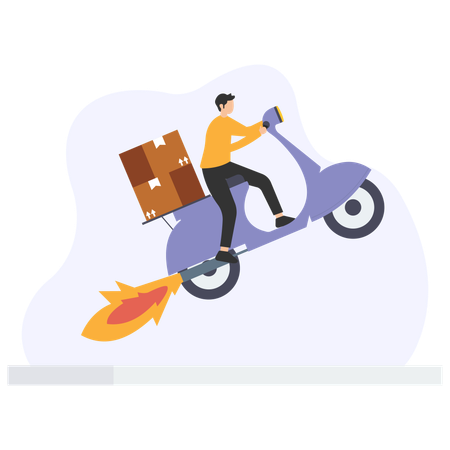 Man doing boost delivery  Illustration