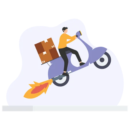 Man doing boost delivery  Illustration