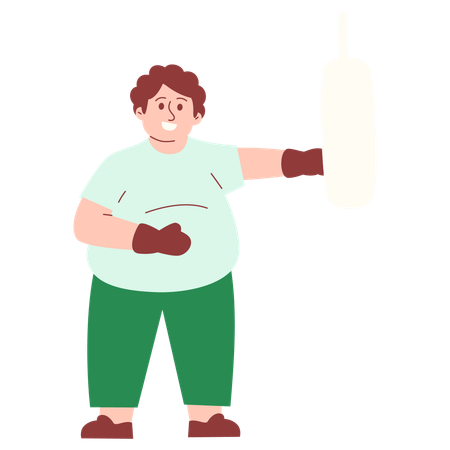 Man doing Boxing Exercise  Illustration