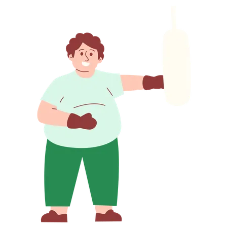 Man doing Boxing Exercise  Illustration