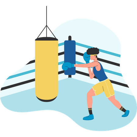 Man doing boxing  Illustration