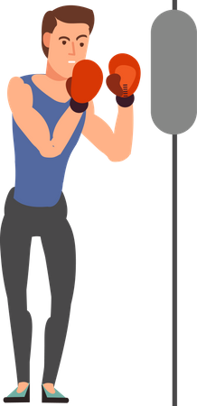Man doing boxing  일러스트레이션