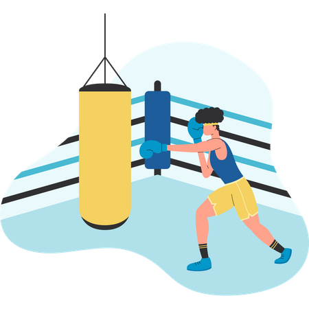 Man doing boxing  Illustration