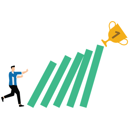 Businessman showing business award  Illustration
