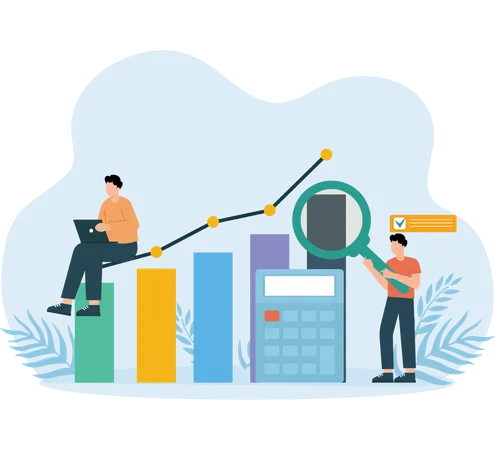 Man doing Budget Calculation  Illustration